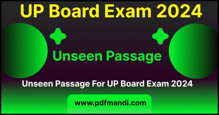 unseen passage for class 12